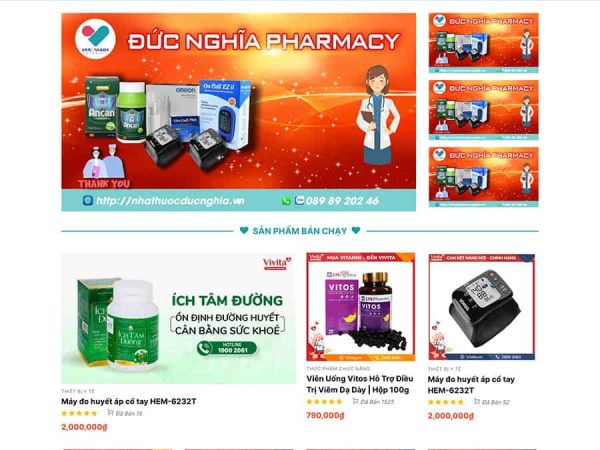 Mẫu Website nhà thuốc chuẩn đẹp