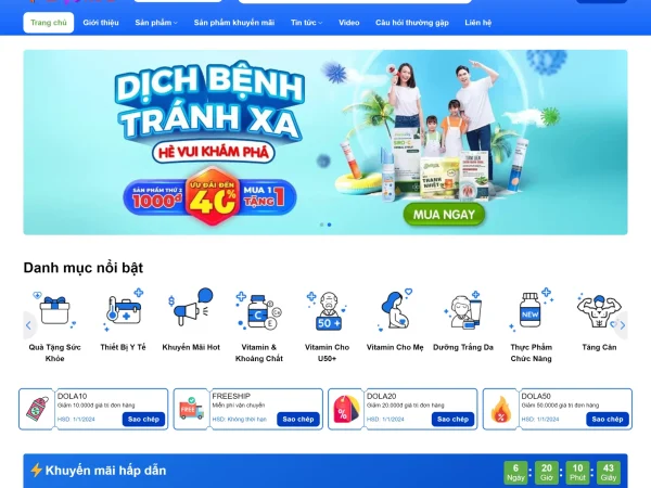 Mẫu Website bán thuốc cửa hàng nhà thuốc chuẩn đẹp