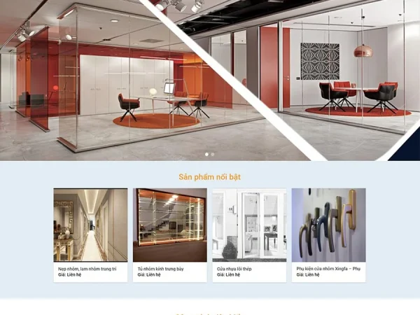 Mẫu Website công ty nhôm kính 03 chuẩn đẹp