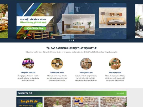 Mẫu website WordPress bán hàng bàn ghế, nội thất