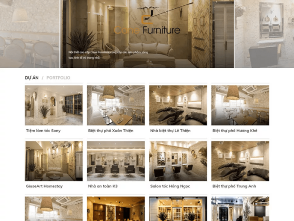 Mẫu website thiết kế nội thất wordpress