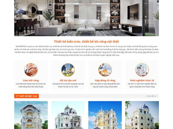 Mẫu website công ty thiết kế kiến trúc nội thất