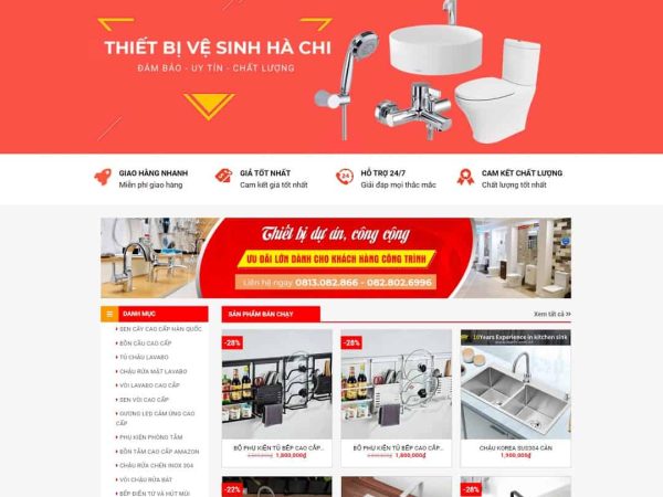 Mẫu website WordPress bán thiết bị nội thất 09