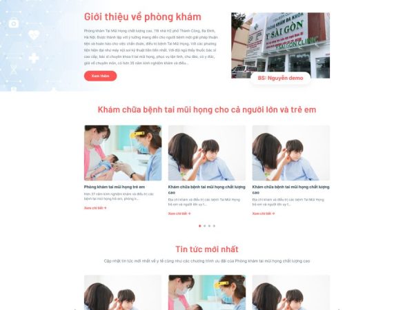 Website phòng khám tai mũi họng chuẩn đẹp