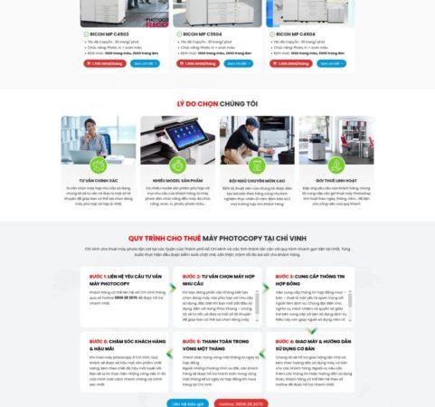 Mẫu Website bán máy và dịch vụ photocopy 6 chuẩn đẹp