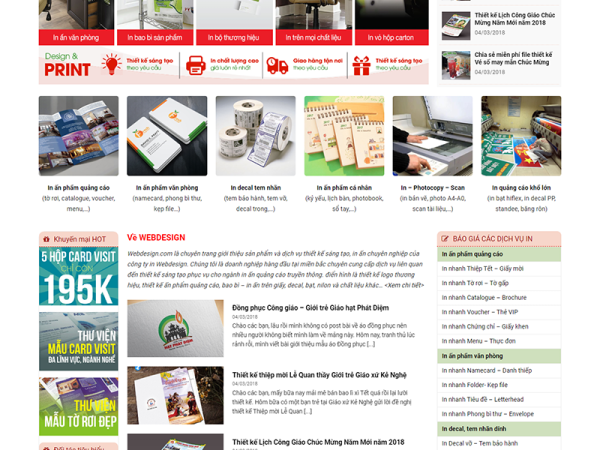Mẫu website dịch vụ in ấn quảng cáo 2 wordpress