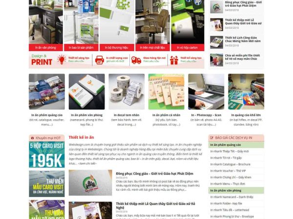 Mẫu website dịch vụ thiết kế, in ấn 03