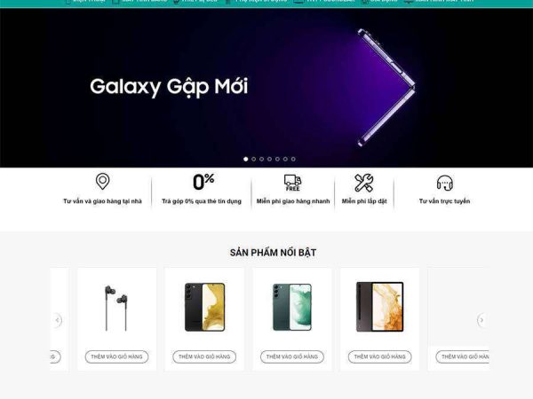 Mẫu website WordPress samsung shop