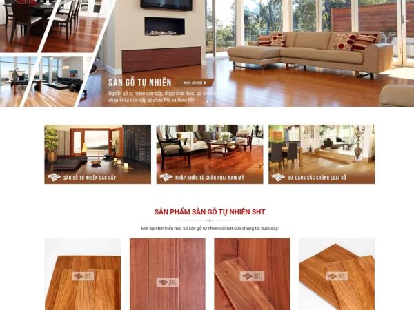Mẫu website nội thất, sàn gỗ