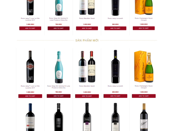 Mẫu Website cửa hàng bán rượu 03 chuẩn đẹp