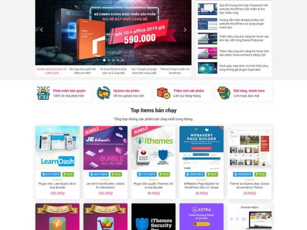 Source Code Theme WordPress Shop bán tài nguyên, sản phẩm số, mã nguồn