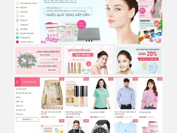 Mẫu Website bán quần áo thời trang mỹ phẩm chuẩn đẹp