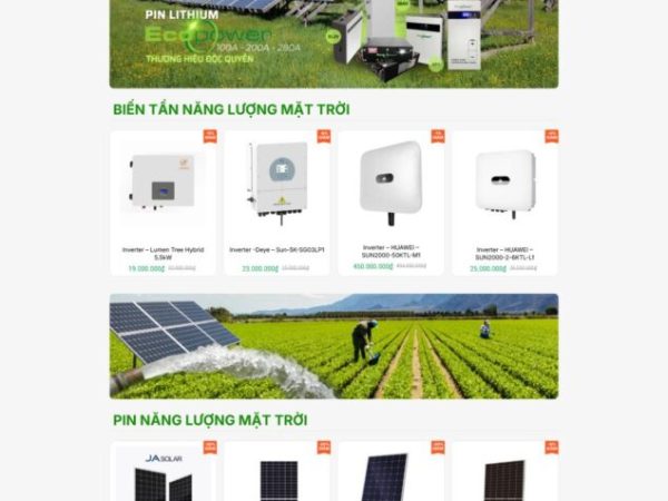 Mẫu Website bán thiết bị năng lượng mặt trời solar3 chuẩn đẹp
