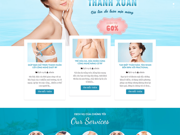 Mẫu website dịch vụ spa làm đẹp 4 wordpress