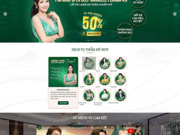 Mẫu website thẩm mỹ viện, làm đẹp