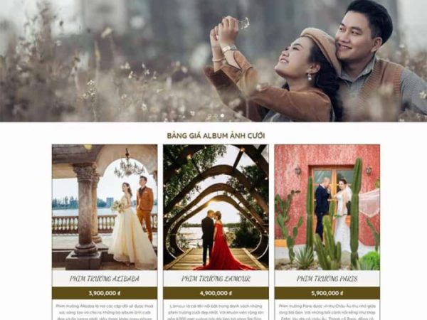 Mẫu website dịch vụ studio chụp ảnh cưới