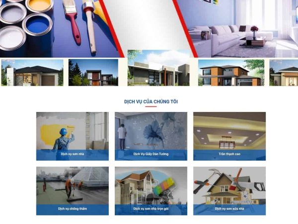 Mẫu website dịch vụ sơn nhà, sửa nhà