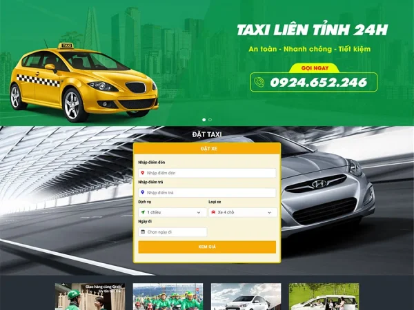 Mẫu Website dịch vụ thuê xe taxi 04 chuẩn đẹp