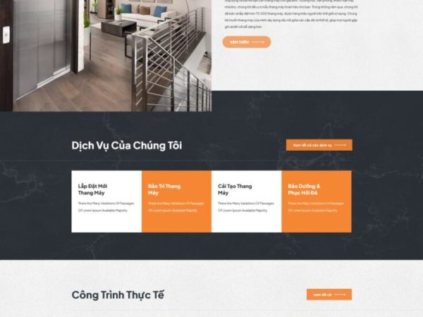 Mẫu Website giới thiệu công ty bán thang máy chuẩn đẹp