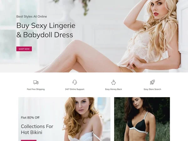 Mẫu Website thời trang nội y chuẩn đẹp