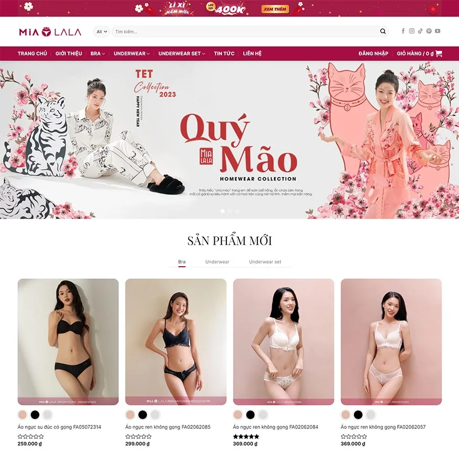 Mẫu Website thời trang nội y 02 chuẩn đẹp