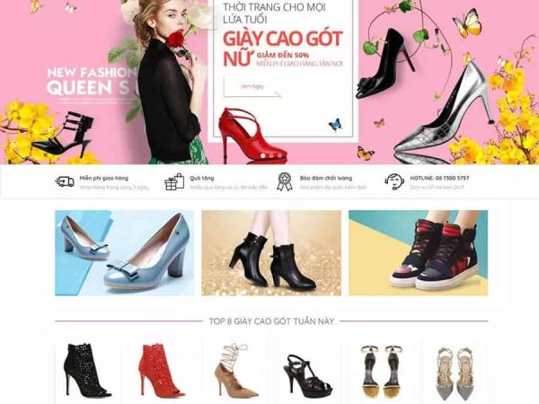 Mẫu website WordPress bán giày nữ, thời trang