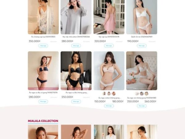 Mẫu Website bán đồ thời trang váy ngủ đồ lót chuẩn đẹp
