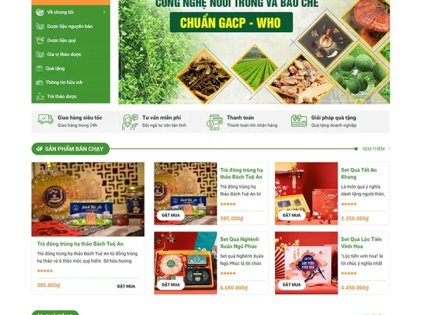 Mẫu Website thực phẩm 25 chuẩn đẹp