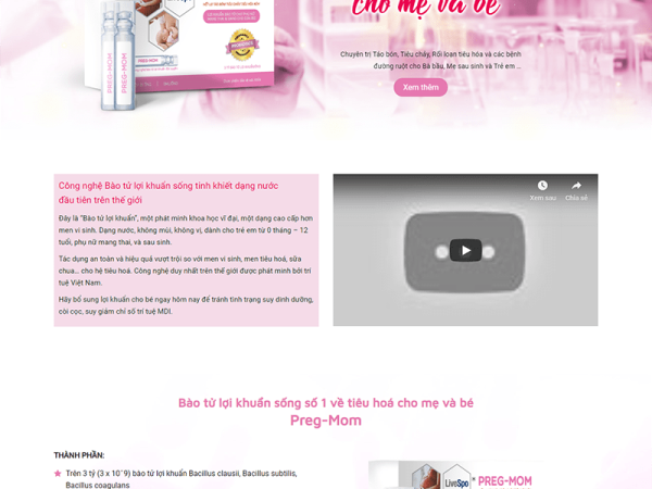 Mẫu website thực phẩm chức năng mẹ và bé wordpress