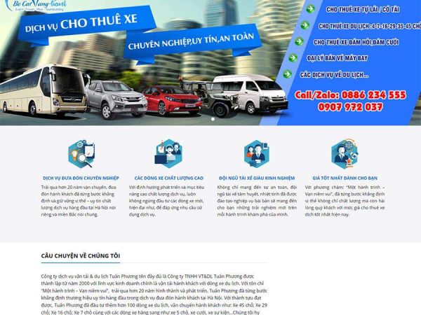 Mẫu website wordpress dịch vụ thuê xe 03
