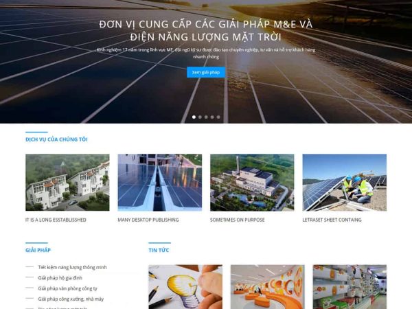 Mẫu website công ty điện năng lượng mặt trời