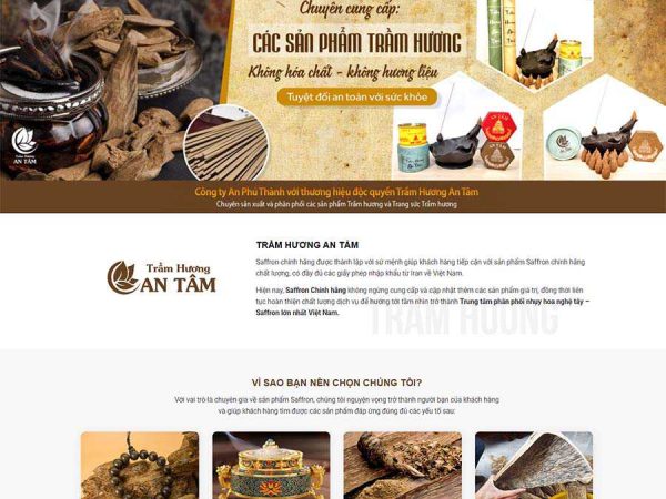 Mẫu website WordPress bán Trầm Hương