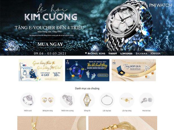 Mẫu website wordpress bán vàng bạc trang sức