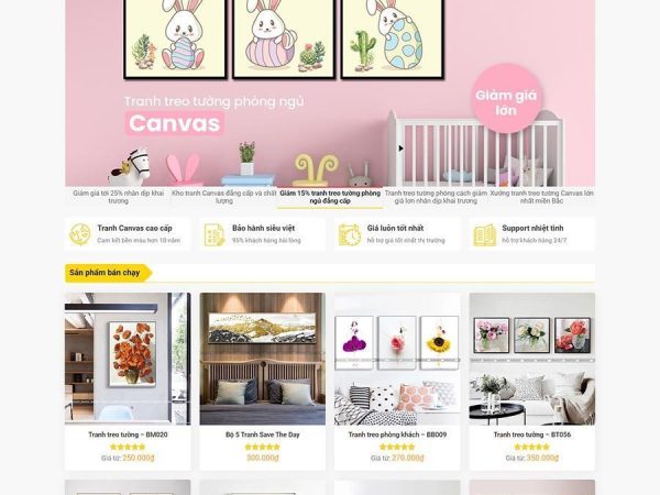 Mẫu website WordPress bán tranh tường, canvas
