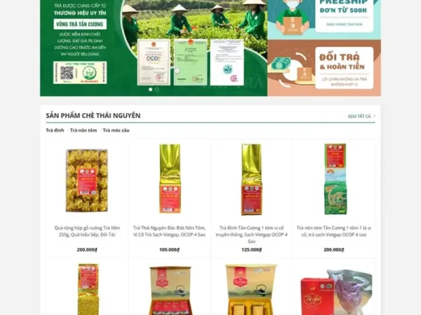 Mẫu Website bán trà xanh 03 chuẩn đẹp