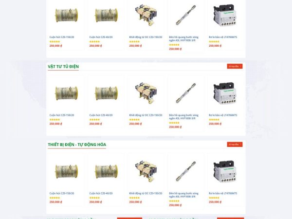 Mẫu Website bán thiết bị cơ khí điện tự động chuẩn đẹp