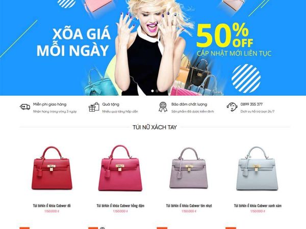 Mẫu website WordPress bán túi xách