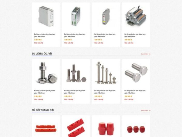 Mẫu Website bán vật tư linh kiện chuẩn đẹp