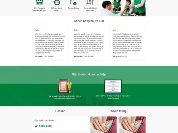 Mẫu Website dịch vụ cho vay tiền chuẩn đẹp