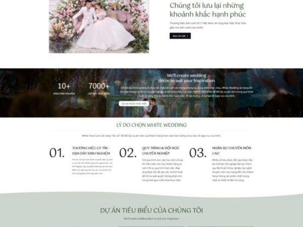 Mẫu Website dịch vụ cưới hỏi, decor wedding 1 chuẩn đẹp