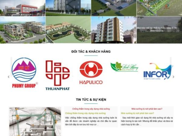 Mẫu Website công ty xây dựng nhà thầu chuẩn đẹp