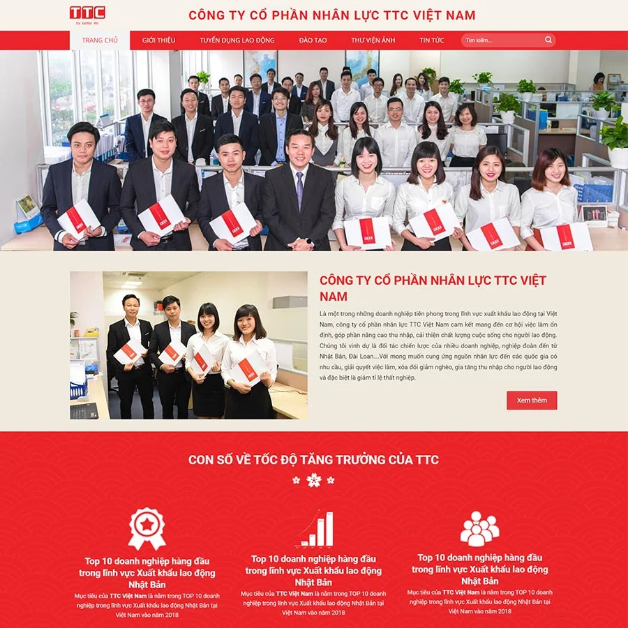 Mẫu Website xuất khẩu lao động 08 chuẩn đẹp