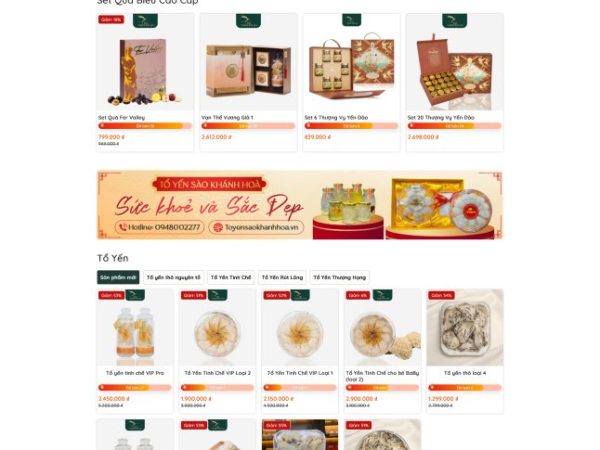 Mẫu Website bán yến sào 5 chuẩn đẹp